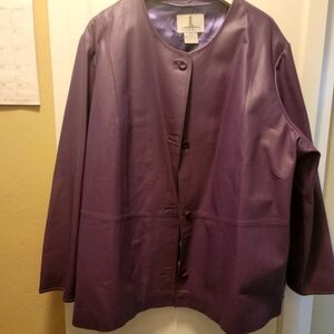 Purple Leather Car Coat